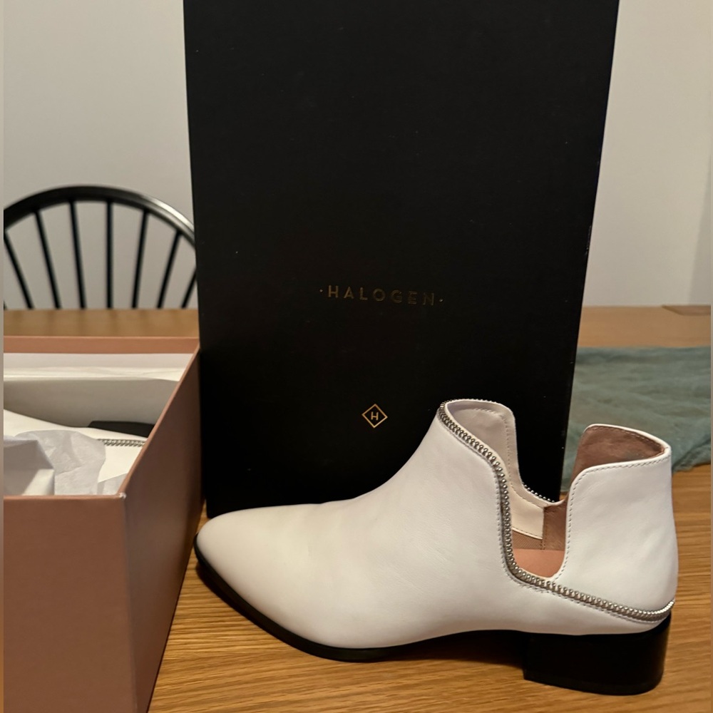 Halogen White/Silver Ankle Boots